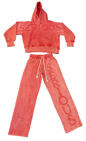 Acid Wash SERIOUS Flare Jogger Set