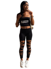 Load image into Gallery viewer, Ripped Leggings &amp; Tub Top
