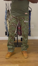 Load and play video in Gallery viewer, Army Camo Stacked Flare Jeans
